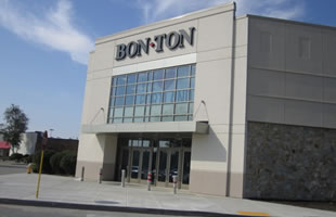 Entrance, curtainwall, and panels. BonTon, South Portland Maine