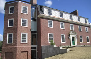 Colby College, Waterville Maine. Dorm window replacement and curtainwall by O&P Glass.